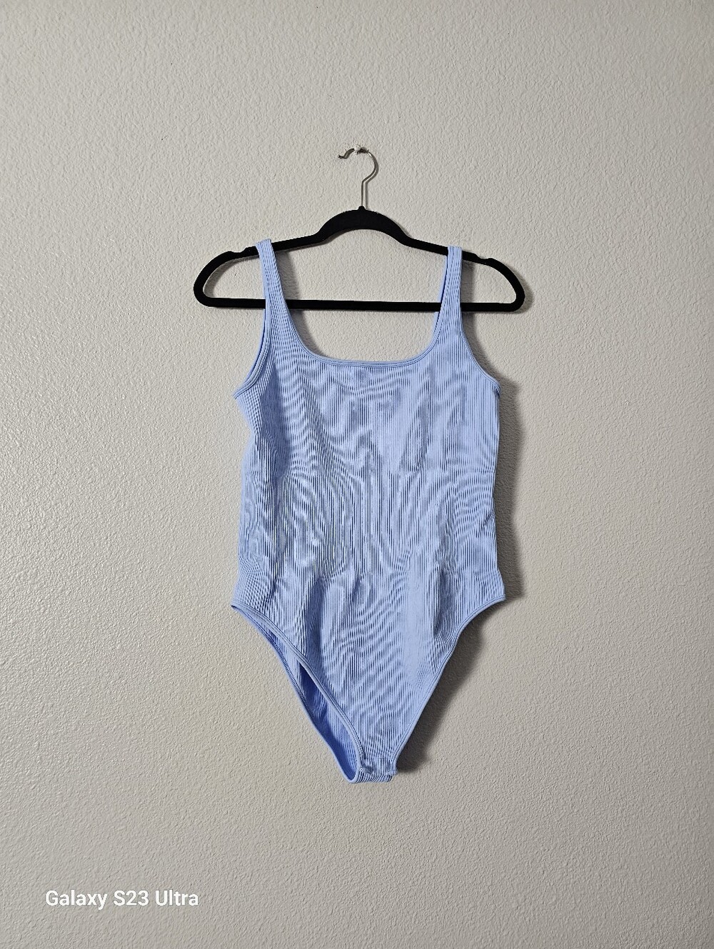 Light Blue Ribbed Tank Bodysuit Sz XL